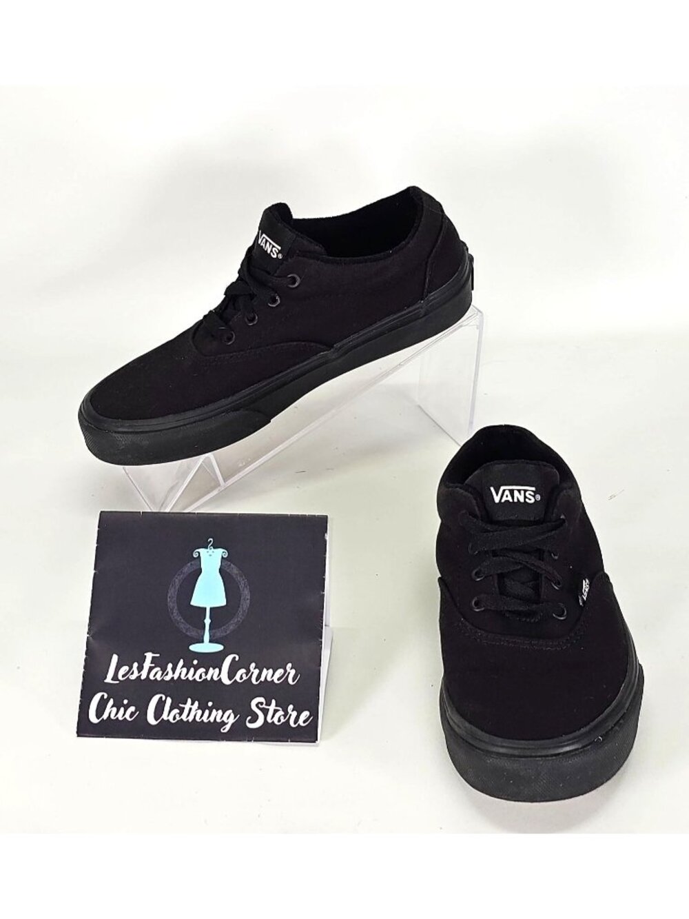 Vans Children Black Canvas Doheny Platform Low Top Sneaker Size 2.5Y  1234